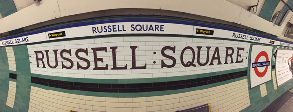 Russell Square Underground Station, London, UK, en route to Completely Email. Russell Square Underground Station.